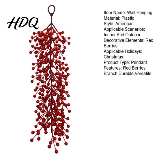 Realistic Plastic Berry Hanging Artificial Red Swag Branch Christmas Rustic Style Wall Wedding Background Floral Decor Hangings Seasonal Waterfall
