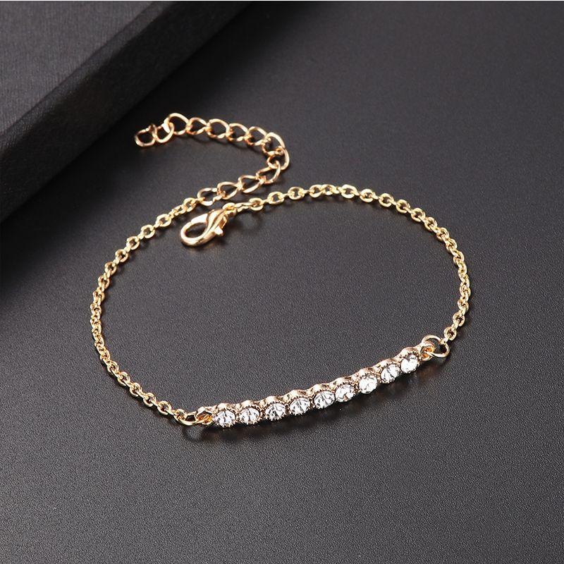 Elegant Women's Rhinestone Gold Plated Chain Bracelet With Classic Design