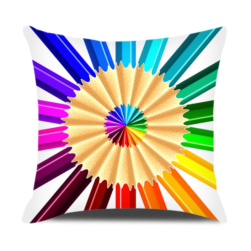 Swirl Geometric Striped Plaid Print Pillowcase Colorful Pillowcase Home Sofa Car Decoration Peach Skin Cushion Cover