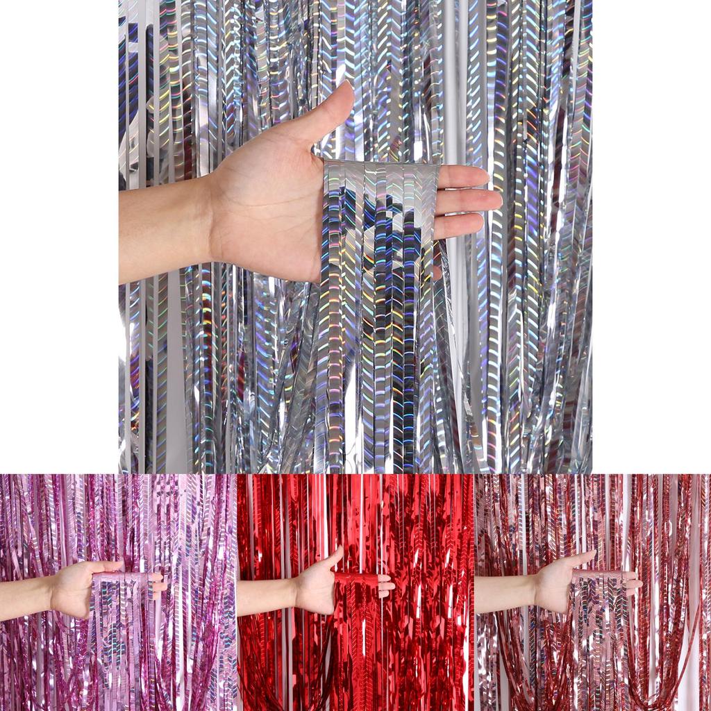 Stunning 2 Meter Colorful Wave Shimmering Curtains For Birthday Party And Wedding Decorating