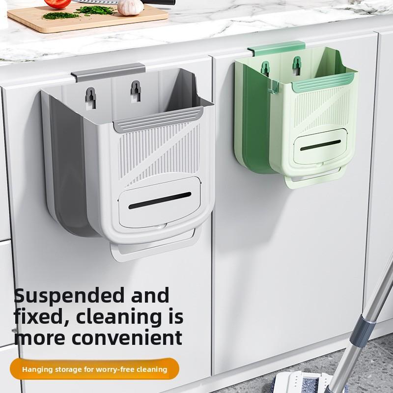 Wall-mounted Kitchen Trash Can - Foldable for Easy Storage - Suitable for Home Kitchen Waste Storage - Bucket for Bathroom Toilet