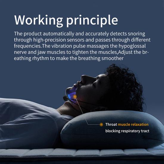 Anti-Snoring Device Electric Snoring Stopper with Smart Throat Pulse Intelligent Snoring Prevention Device for Men Women