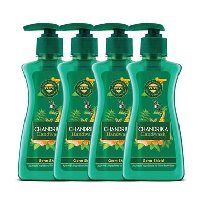 Germ Shield Handwash 200ml Pack Of 4 | Ayurvedic Liquid Pump With Neem Tulsi Turmeric | Gentle Cleanser For Safe And Fresh Hands