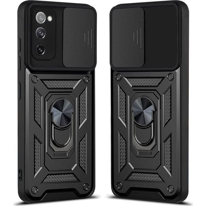 Coque de Protection - BOOLING - pour Samsung Galaxy S20 FE - Rigide - Style Armée - Bordure Renforcée - Noir