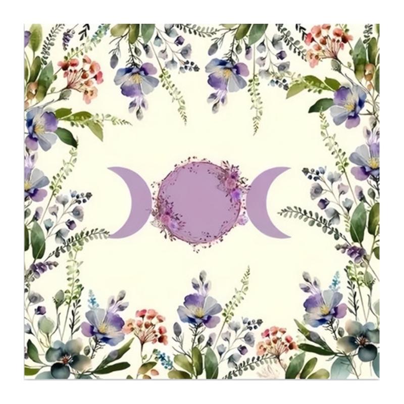 Moon Flower Pattern Astrology Tablecloth Tarots Divinations Tablecloth Altars Cloth Divinations Board Game Accessories