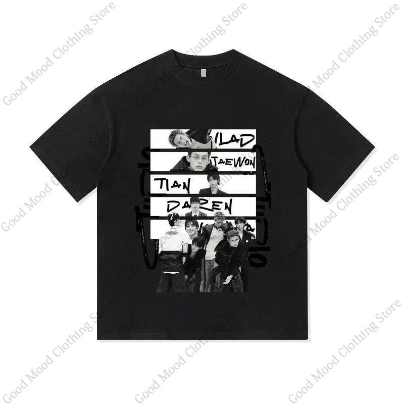 CORTIS Print T Shirt Fashion Street Hip Hop Retro JUHOON KEONHO SEONGHYEON Print Tshirt Kpop Fans Cotton Short Sleeve Tee Tops