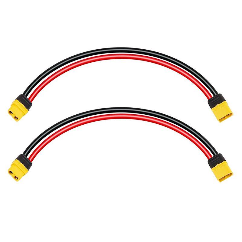 ABWR-2PCS XT60 Extension Cable 12AWG 1FT XT60 To XT60 Cable With Male To Female Connector For Solar Panel RC Battery Replacement