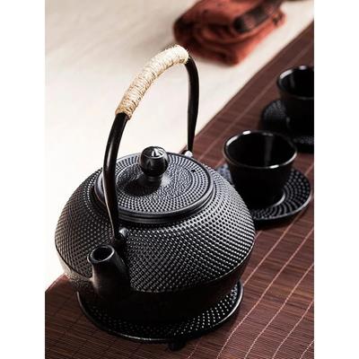300/1200ml Black Japanese Cast Iron Teapot Iron Kettle Tetsubin Teapot Comes with Strainer Flower Tea Set Decoration Ornament