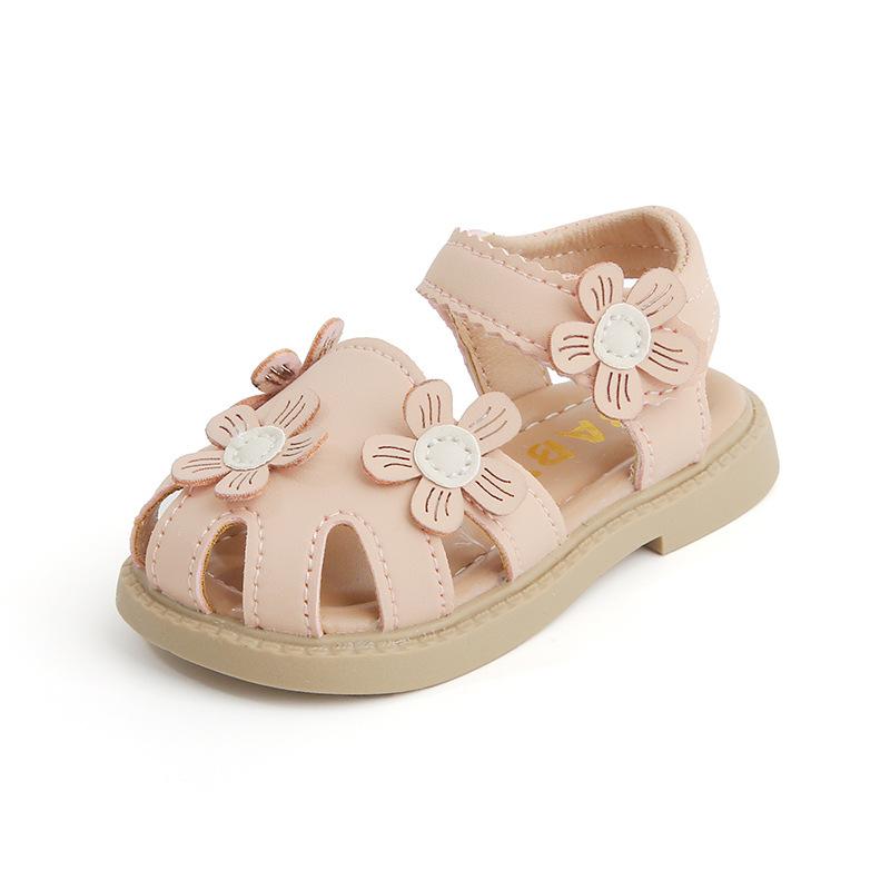 New Walkers Fashion Versatile Comfort Baby Girl Shoes Soft Soled Anti Slip Minimalist Baby Shoe Floral Retro Flat Sandal Newborn