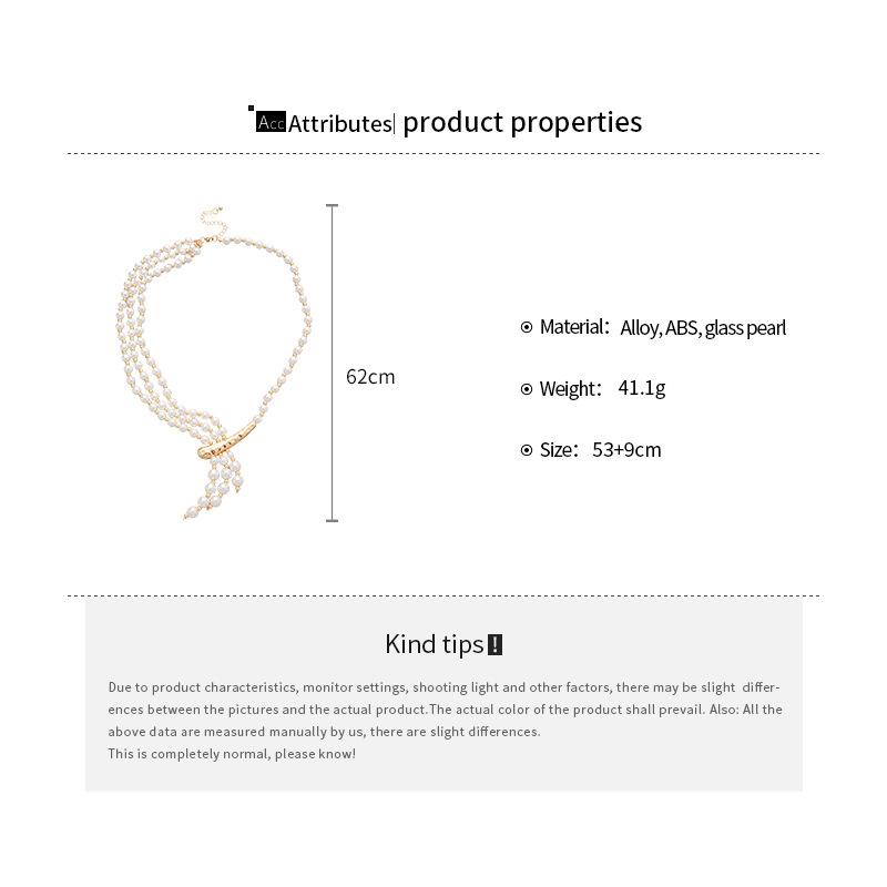 Elegant Pearl Pendant Necklace for Women Multilayer Asymmetric Necklace Luxury Charming Party Banquet Jewelry Gifts Daily Wear