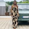 Summer Backless Print Maxi Dress With Tie Shoulder For Casual Beach Vacation Wear