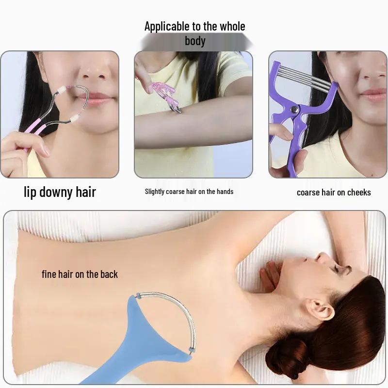 

Пружинный эпилятор для лица - Портативный инструмент для эпиляции нитью для гладкой кожи Random Color - 2 Pieces