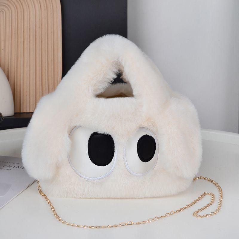 Plush big-eyed puppy handbag fluffy student new high-end shoulder texture cute girl messenger bag