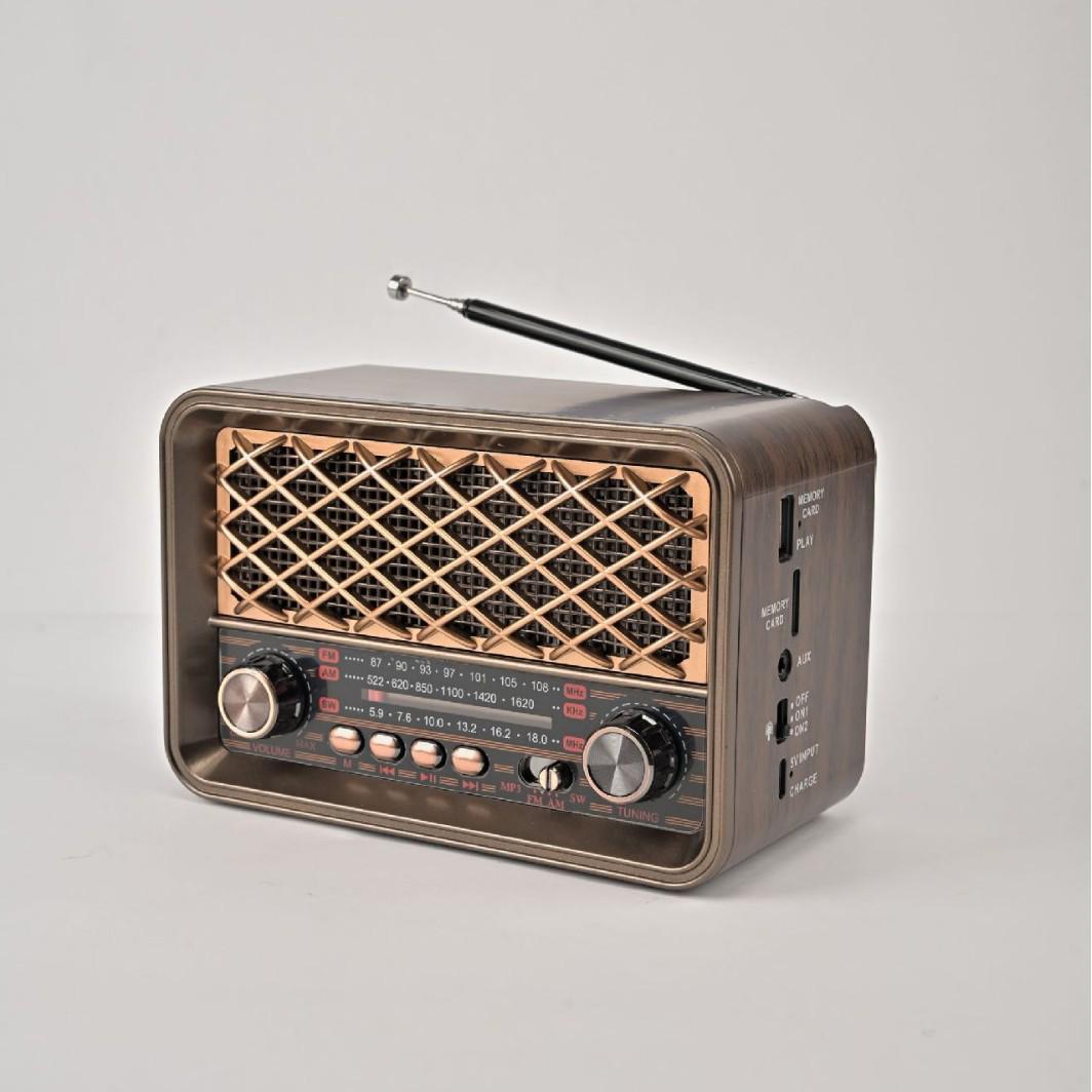 

Многофункциональный MP3-плеер AM/FM/SW3 с Bluetooth и светодиодной подсветкой радио HR-31BTL темно-коричневого