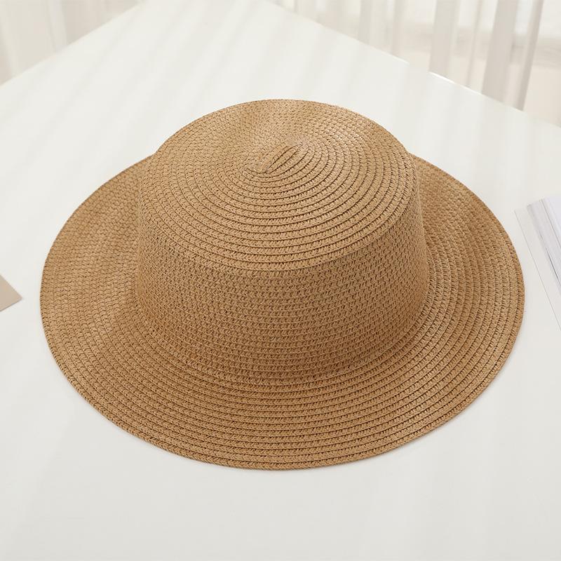 New Women's Summer UV Protection Sweet Ribbon Seaside Vacation Sunshade Bucket Hat Bow Large Brim Straw Hat