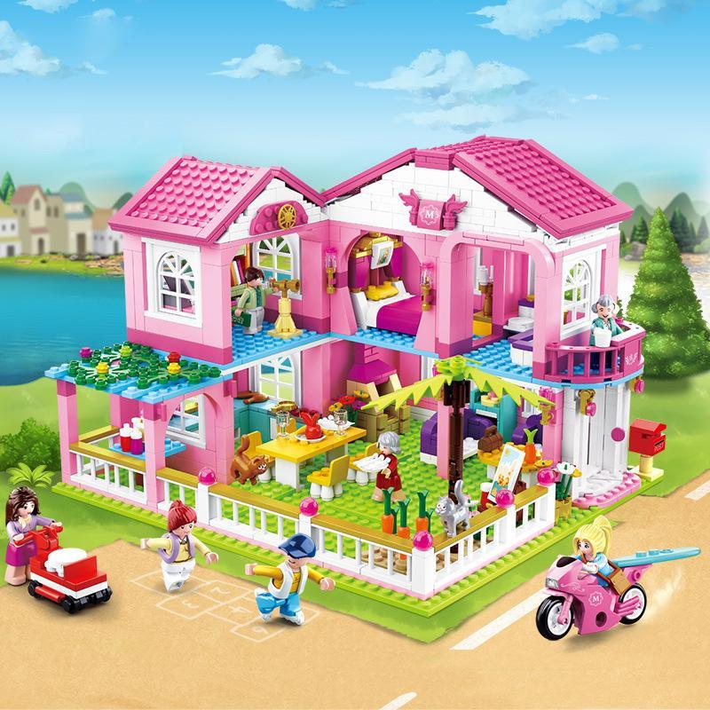 Assembled Building Blocks 0721 Holiday Garden Villa Princess Girl Castle Small Particles Assembling Toy Gift