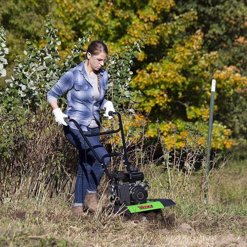 2-in-1 Gas Powered Front Tine Tiller Cultivator 79cc Engine Gear Drive Durable Steel Tines Adjustable Depth Lightweight Design