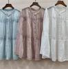 1116 Frühling Neu Damen Rundhals Japanisches Leinen Oberteil Hemd Lockeres Hemd ins Langarm Einzelbruch