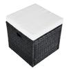 4 piece Garden Lounge Set with Cushions Poly Rattan Black