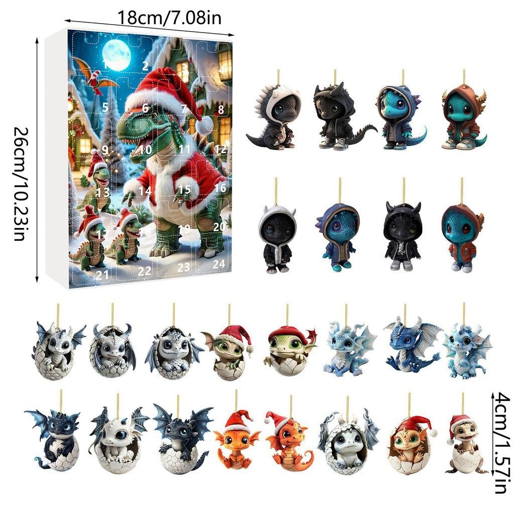 Christmas Countdown Dragon Acrylic Mini Ornament Gift For Holiday Decor