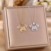 Women's Butterfly Titanium Necklace: Micro-Inlaid Diamonds, Exquisite Luxury, Non-Fading Design