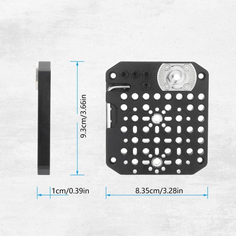 Aluminum Alloy Multi Hole Plate With 1/4 And 3/8 Inch Quick Assembly Board Mounting Holes For Camera Accessories