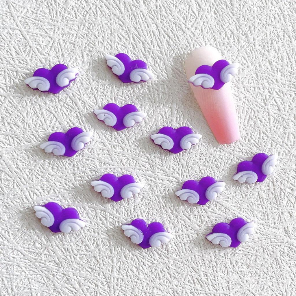 20 Pcs Luminous Angel Wing Nail Art Charm- 3D Resin Decorative Accessories For DIY Nail Design And Decoration