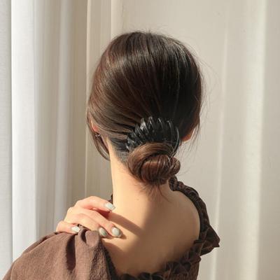 Garra de Cabelo Pão em Forma de Ninho de Pássaro Plástico Expansível Geométrico Vintage Fabricantes de Coques para Meninas