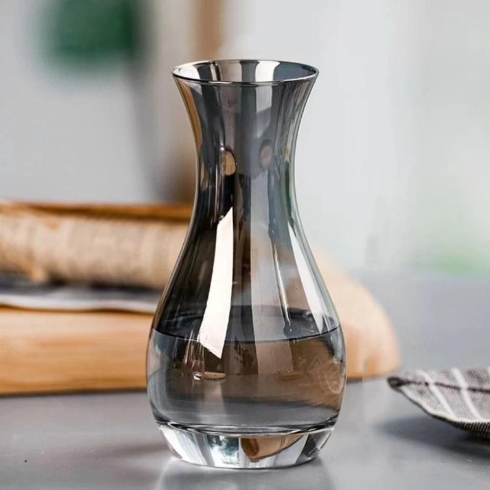 Slanted Mouth Transparent Glass Vase Water Droplet Shape Bud Vase Hydroponic Flower Vase Wedding