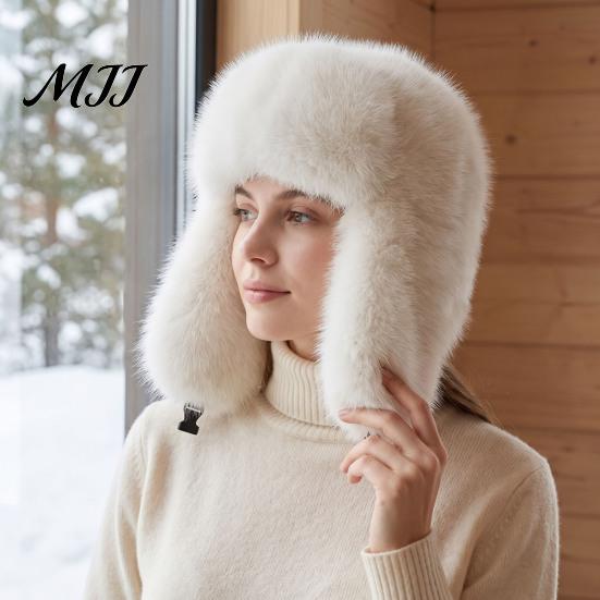 Gift for Women in Winter Faux Fur Trapper Hat, Fuzzy Hat with Ear Flaps, Fleece Soft Lined Cap Windproof Ushanka Cold Weather Outdoor Cycling