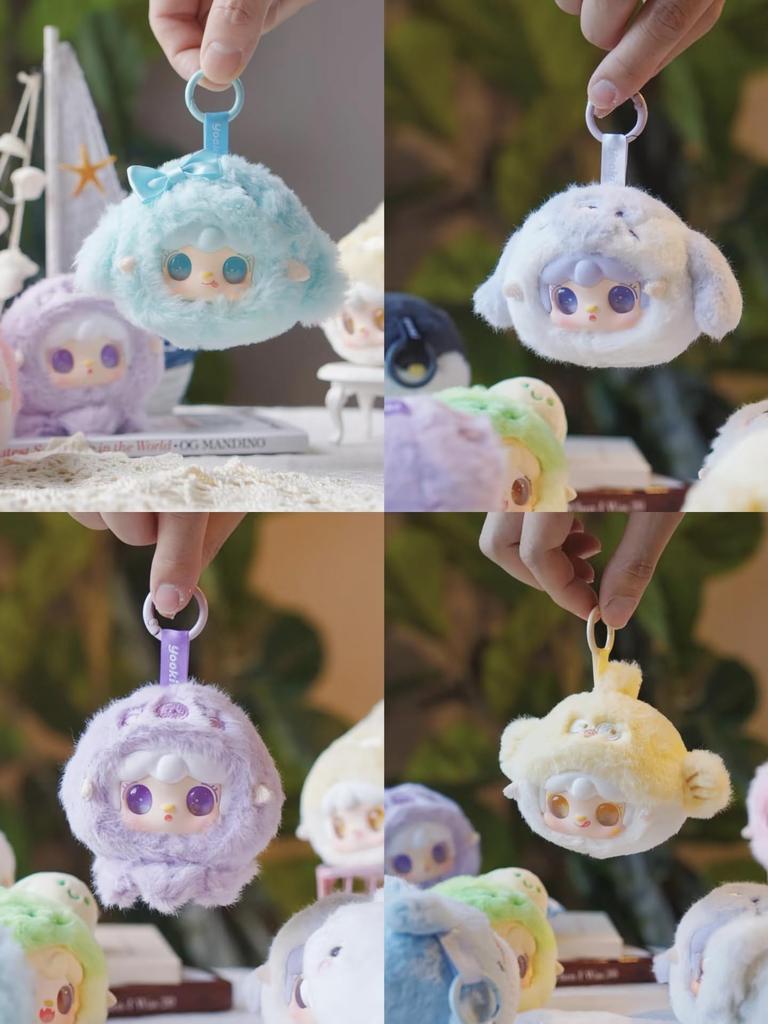 Yooki Ocean Treasure Plush Mascot  Soothing Design  Blind Box Set of 8 + Small & Large Secrets (Crab's Treasure & Captain Turtle)  Fluffy Boa with