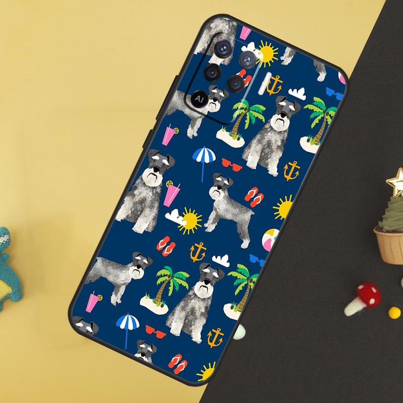 Lovely Dogs Schnauzer Case For Oppo A5 Pro A6 A15 A16 A76 A96 A17 A57 A98 A58 A78 A18 A38 A54 A74 A94 A40 A60 A80
