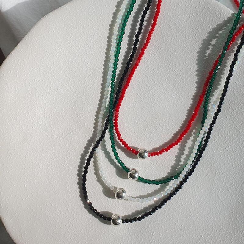 

Women s Cubic Pearl Silver Ball Fashion Necklace A33873_White