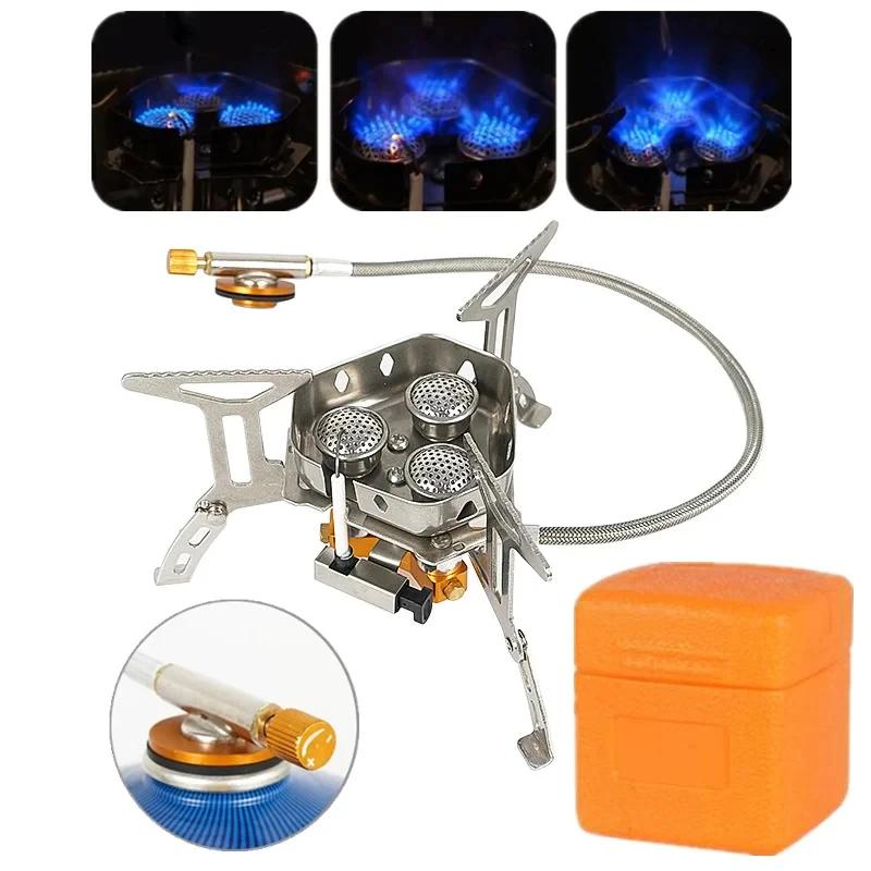 Mini aragaz portabil de camping pe gaz, de exterior, rezistent la vânt, aragaz split, arzător pliabil 5800W, instrument de gătit pentru exterior, drumeții, picnic, grătar