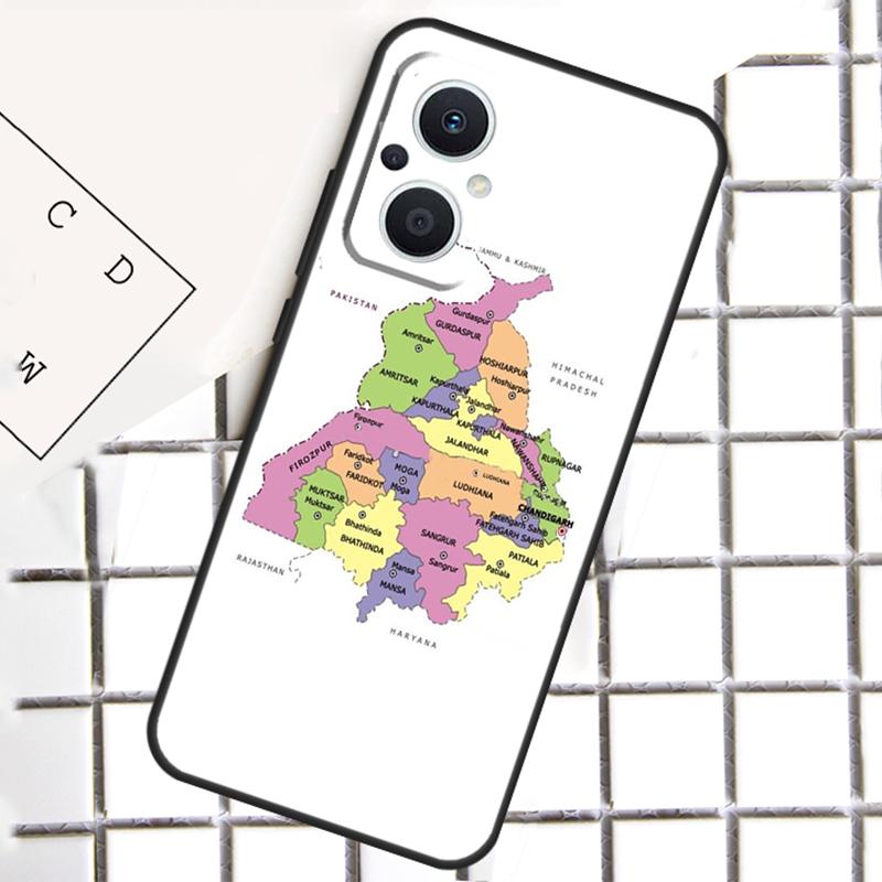 Punjab Map Phone Case For OPPO Reno 7 8 Lite 8T 10 11 12 13 14 Pro 14F OPPO Find X9 X8 X6 X5 Pro Cover