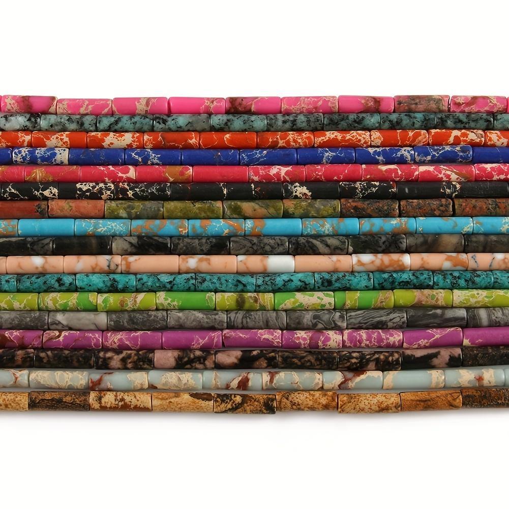 1pcs Natural Stone Tube Bead Sediment Jaspers Loose Cylinder Beads for Jewelry Making DIY Chakra Bracelet Accessories 15" 13x4mm