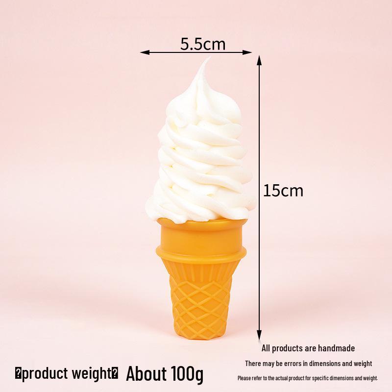 Simulated Crispy Cone Ice Cream Display Model for Shop Decorations