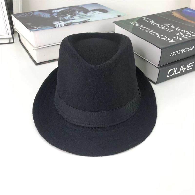 

Мужская теплая зимняя джазовая шляпа для зимы One Size чёрный