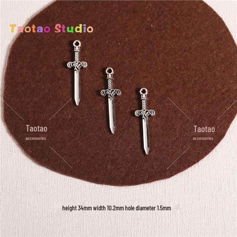Тая Ассасин Кинжал Тибетское Серебро Подвеска с Буддийскими Бусинами - Аксессуар Браслета Античный Мечник Standard