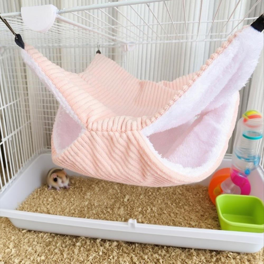 1 Stück Hängematte Ratte Doppel Dick Plüsch Winter Warm Bett für Hamsterhaus Nest Schlafsack Hängende Baum Bett Meerschweinchen Haustierbedarf