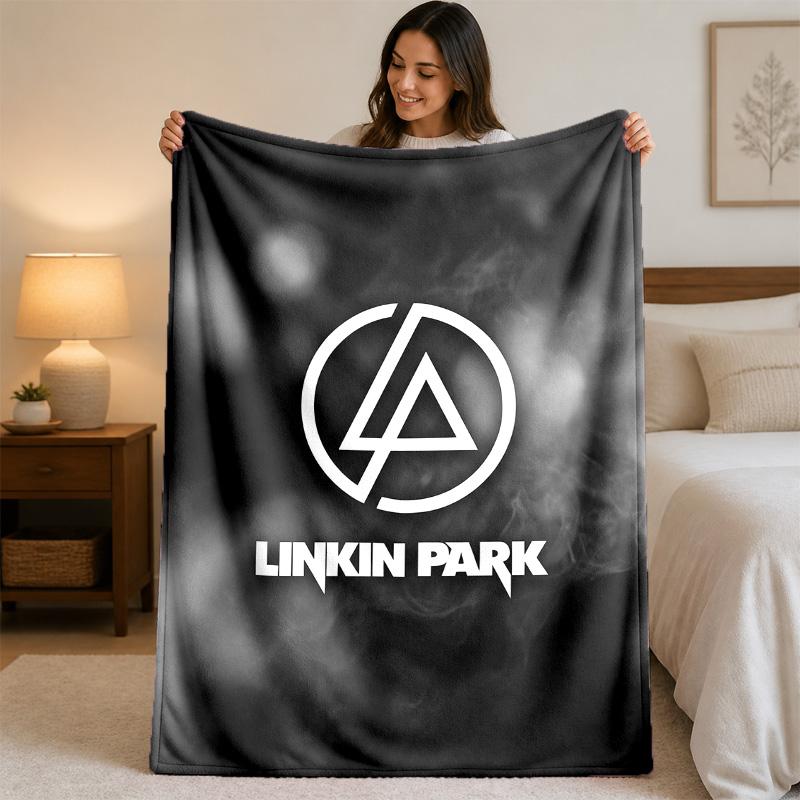 Linkin Park Druck Flanelldecke Gemütliche Leichte Plüschdecke für Bett Sofa Haushalt