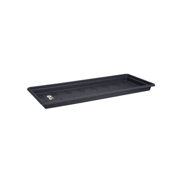 ELHO Saucer Planter Green Basic XXL - L 32.9 X L72.2 X H 5.8 Cm - Black - Plastic