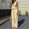 1116 European and American Summer New Suit Casual Sexy Striped V-neck Vest Straight Trousers Suit