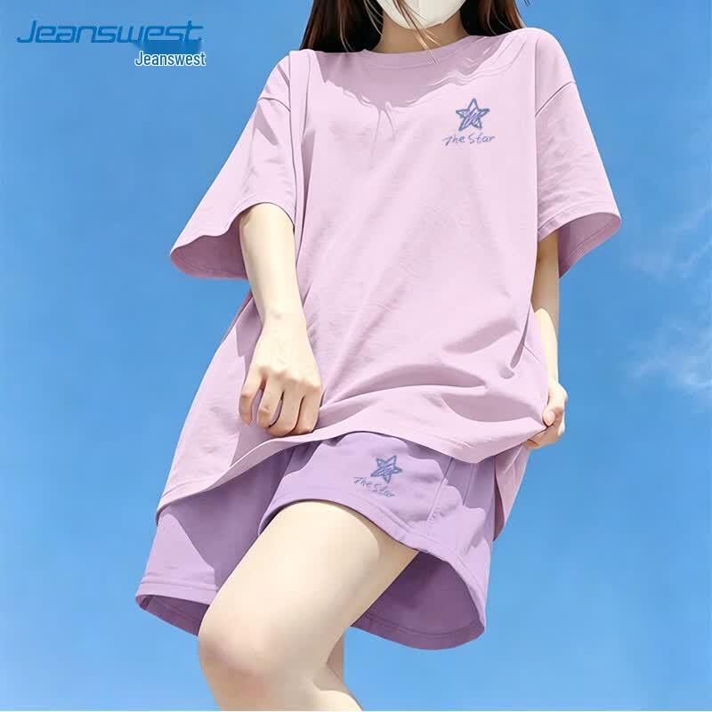 Jeanswest Women's Cotton T-shirt & Shorts Set