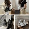Korean Style Unisex Fashion Letter Embossed Pu Shoulder Bag For Daily Use