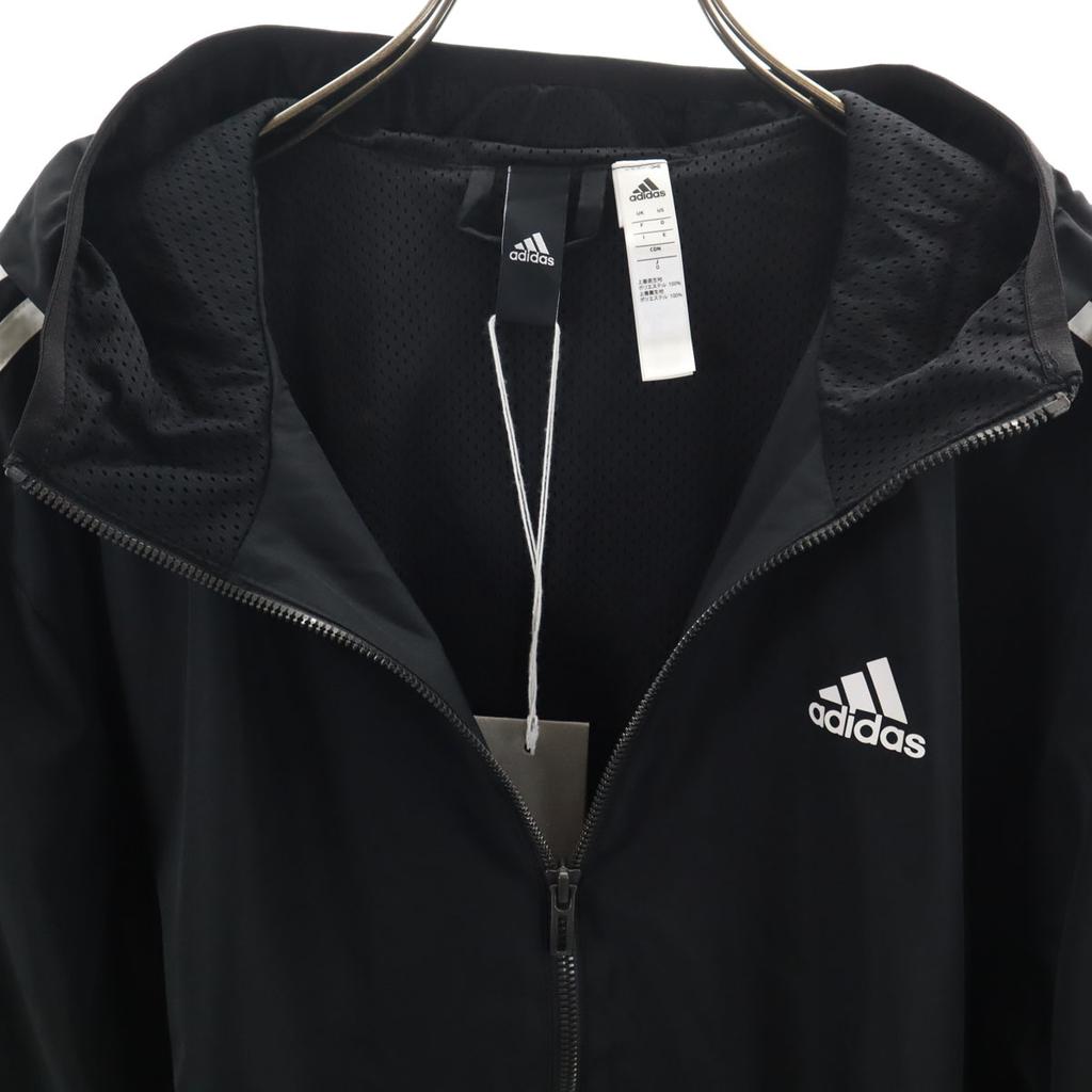 unused adidas training Long sleeve Zip hoodie Setup O black Mesh lining Men's Used