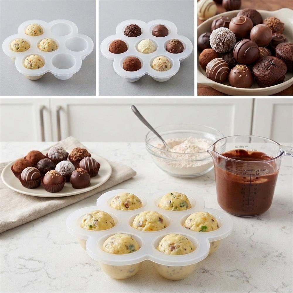 7 Hole Baking Utensil Flower Shape Food Storage Container Durable Ice Mold Tray Refrigerator