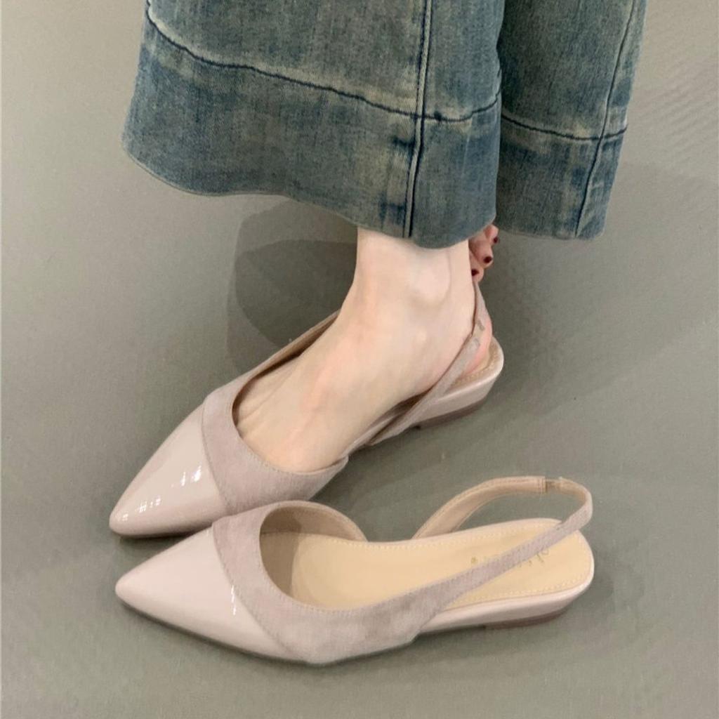 Temperament-Spleiß-Spitz-Single-Schuhe Frühling und Sommer Neues Design Erhöhte Zehenkappe Sandalen