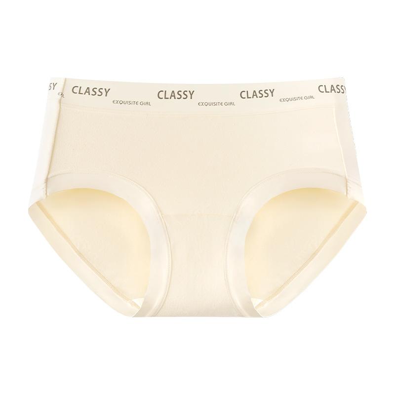 Ladies Spring and Autumn Cotton Breathable Non Trace Antibacterial Extended Crotch Waist Triangle Briefs