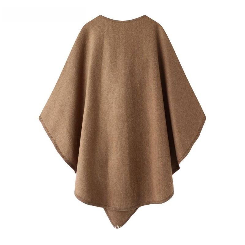 Elegant Womens Oversized Cape Shawl Winter Lightweight Wrap Coat Solid Color Draped Stylish Outerwear